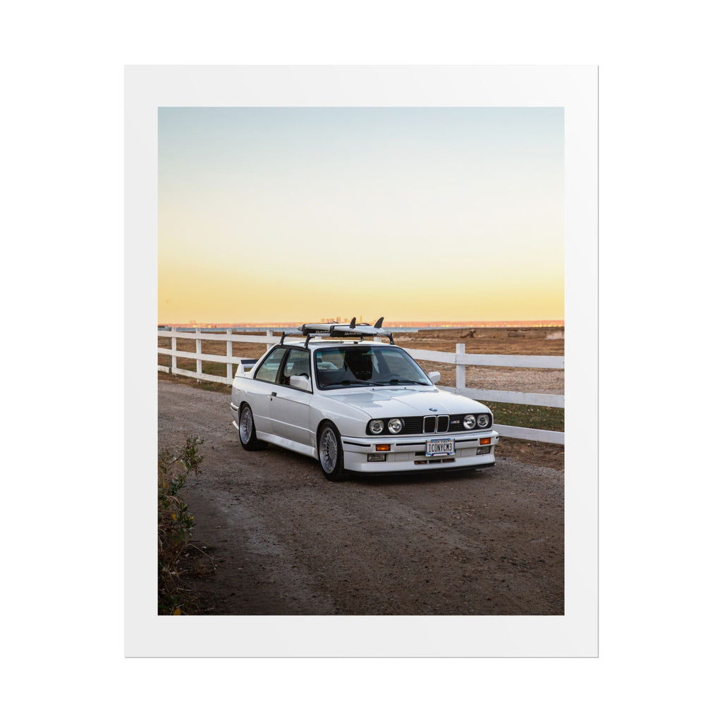 BMW E30 M3 Surfboard Art Print