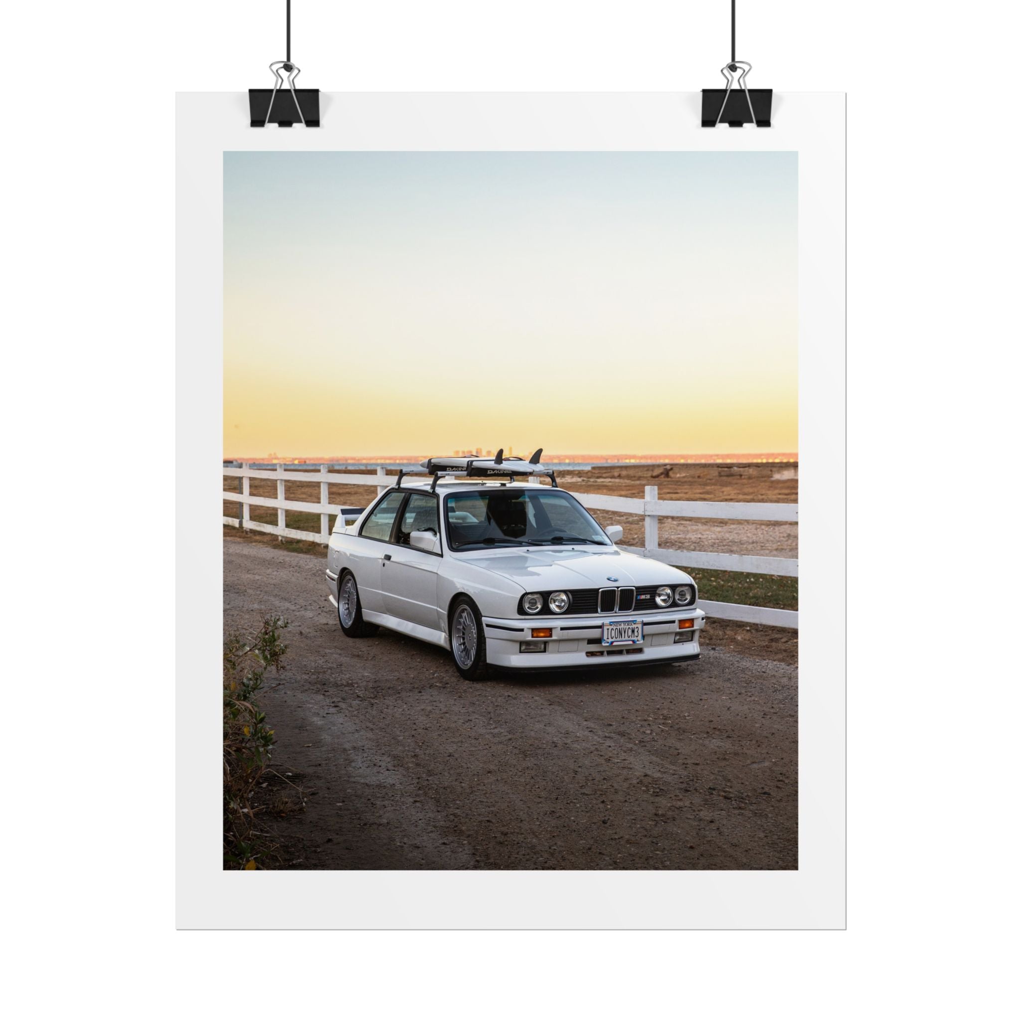 BMW E30 M3 Surfboard Art Print