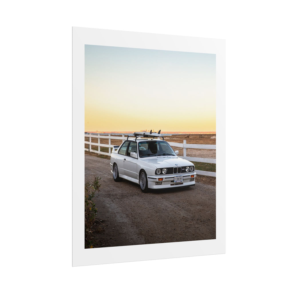 BMW E30 M3 Surfboard Art Print